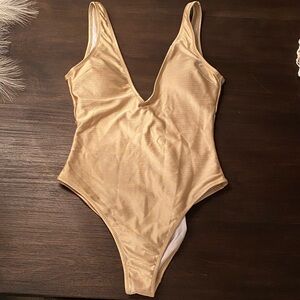 Mono B Shimmering Gold Bodysuit